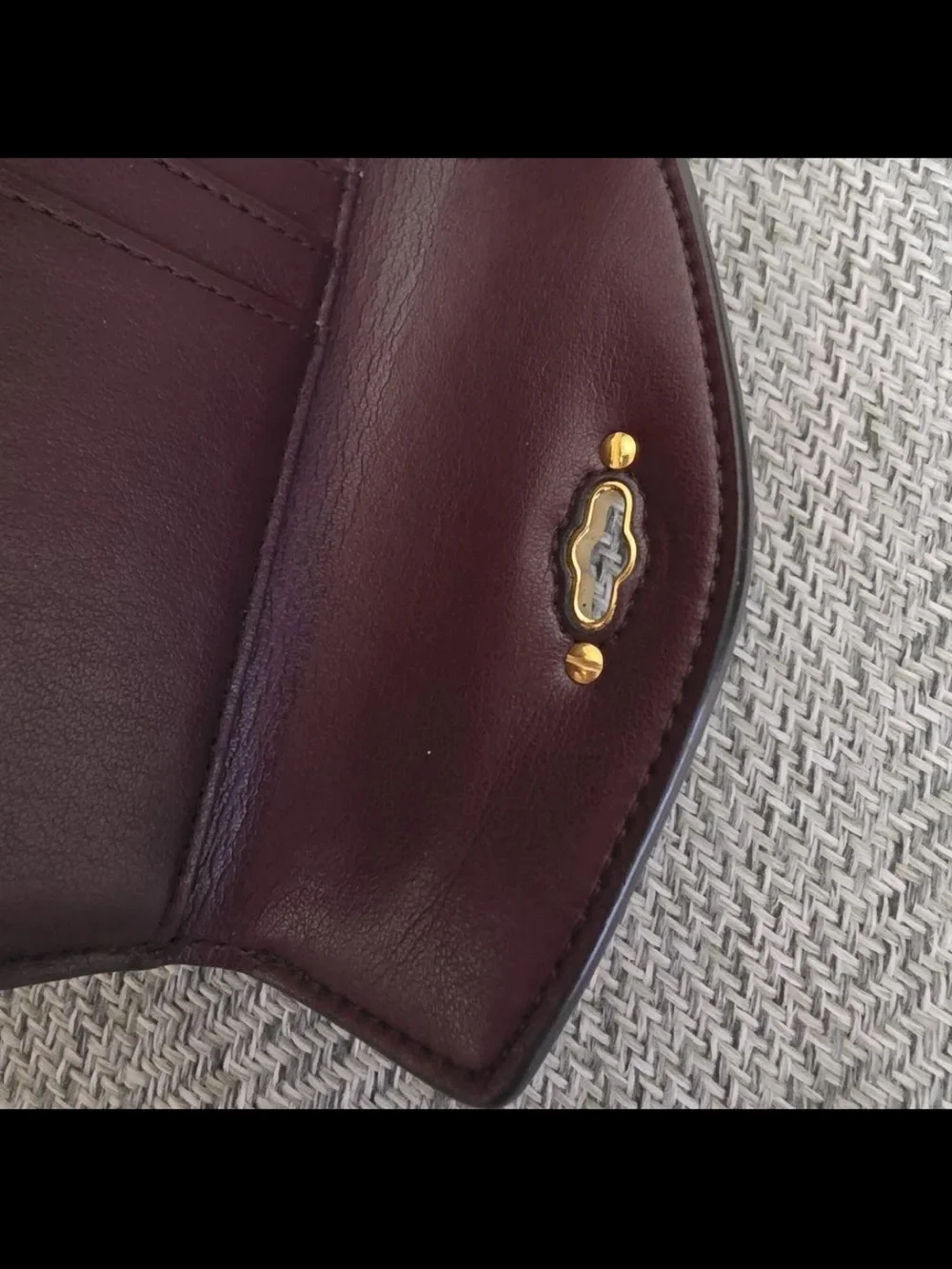 Mulberry Black Pebbled Leather Card & Key Holder with Gold Turnlock